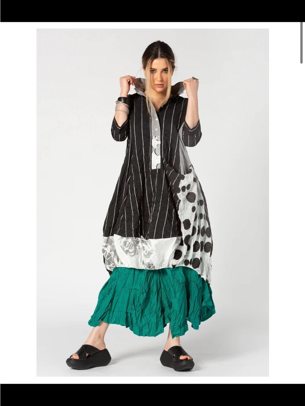 NWT ALEMBIKA Designer Lara Dress In Mixed Print Dramatic, Balloon Skirt, 12-14 - Picture 9 of 16